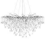 Люстра подвесная с прозрачными стеклянными подвесками в форме капель Диаметр 100 см Droplet Chandelier варинант исполнения - 16 | Loft Concept в Ульяновске