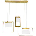 Подвесной геометрический светильник со стеклом Rectangle Geometry Trio Glass Chandelier варинант исполнения - 2 | Loft Concept в Ульяновске