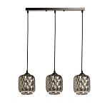 Люстра с тремя плафонами из серого граненого стекла Smoked Prism варинант исполнения - 2 | Loft Concept в Ульяновске