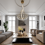 Люстра подвесная из металла с хрустальными прозрачными подвесками Quasar 81 варинант исполнения - 6 | Loft Concept в Ульяновске