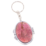 Зеркало брелок складное двухстороннее из натурального камня Родонит Stone Mirrors варинант исполнения - 1 | Loft Concept в Ульяновске