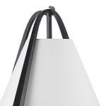 Торшер с черным каркасом и белым тканевым абажуром в форме конуса Stylish Solution варинант исполнения - 2 | Loft Concept в Ульяновске