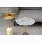 Кофейный столик круглый из мрамора серый Reliable Foundation варинант исполнения - 1 | Loft Concept в Ульяновске