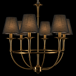 Люстра на металлическом основании бронзового цвета с 6-ю черными конусовидными абажурами Dignity варинант исполнения - 7 | Loft Concept в Ульяновске