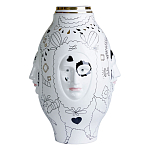 Ваза с декоративными лицами и графическими элементами в виде сердец и символов Faces of Imagination варинант исполнения - 1 | Loft Concept в Ульяновске