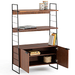 Стеллаж из стали и орехового дерева Derek Wood Rack варинант исполнения - 3 | Loft Concept в Ульяновске