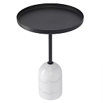 Кофейный столик с круглой чёрной столешницей и мраморным основанием Exquisite Practicality варинант исполнения - 1 | Loft Concept в Ульяновске