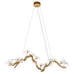 Люстра подвесная линейная с прозрачными стеклянными птичками на ветвях Serip Voa варинант исполнения - 2 | Loft Concept в Ульяновске