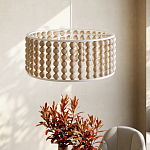 Люстра в форме цилиндра с вставками из деревянных бусин Wooden Beads варинант исполнения - 6 | Loft Concept в Ульяновске