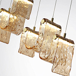 Подвесной светильник линейный с плафонами волнистой формы из фактурного стекла Big Wave варинант исполнения - 10 | Loft Concept в Ульяновске