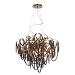 Люстра подвесная с объемной композицией из скрученных лент и металлических цепочек Atlantis Chain варинант исполнения - 2 | Loft Concept в Ульяновске