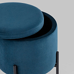 Синий пуф на черных ножках SANJAY варинант исполнения - 3 | Loft Concept в Ульяновске