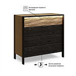 Комод 4 ящика с подсветкой на рельефном фасаде Warm Industrial варинант исполнения - 8 | Loft Concept в Ульяновске