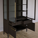 Витрина Primo со стеклянными фасадами и буфетом шпон Темный орех варинант исполнения - 5 | Loft Concept в Ульяновске