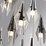 Люстра каскадная с 24-мя рельефными прозрачными плафонами в форме лепестков Glass Pod  варинант исполнения - 6 | Loft Concept в Ульяновске