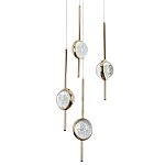 Люстра с 4-мя плафонами из хрустального шара Crystal Bubbles Gold Hanging Lamp варинант исполнения - 2 | Loft Concept в Ульяновске