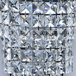 Бра настенное цвета хром с прозрачными квадратными хрустальными подвесками Crystal Regena варинант исполнения - 5 | Loft Concept в Ульяновске