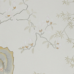 Обои ручная роспись Summer Night Blossom Colourway SC-122 on Bleached white dyed silk варинант исполнения - 2 | Loft Concept в Ульяновске