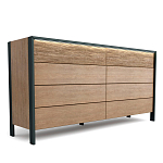 Комод 8 ящиков с подсветкой на рельефном фасаде Warm Industrial варинант исполнения - 5 | Loft Concept в Ульяновске