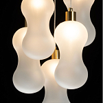 Люстра с 5-ю матовыми белыми стеклянными плафонами волнообразной формы Lucid Rain  варинант исполнения - 5 | Loft Concept в Ульяновске