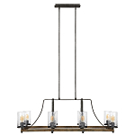 Люстра подвесная с восемью прозрачными стеклянными цилиндрическими плафонами в стиле лофт Feiss варинант исполнения - 5 | Loft Concept в Ульяновске