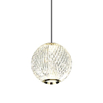 Подвесной светильник с прозрачным рифленым плафоном в форме шара Crystal Globule варинант исполнения - 1 | Loft Concept в Ульяновске