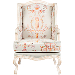 Кресло из массива бука серое с растительным орнаментом Raffael Floral Grey Armchair варинант исполнения - 1 | Loft Concept в Ульяновске