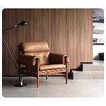 Кресло с деревянным каркасом и обивкой из натуральной кожи Medieval Furniture варинант исполнения - 3 | Loft Concept в Ульяновске