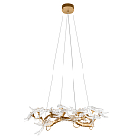 Люстра подвесная с прозрачными стеклянными птичками на ветвях Диаметр 80 см Serip Voa варинант исполнения - 2 | Loft Concept в Ульяновске
