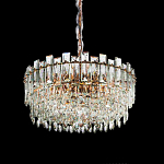 Круглая люстра с хрустальными подвесками на золотистом каркасе Gorgeous Crystal Light варинант исполнения - 6 | Loft Concept в Ульяновске