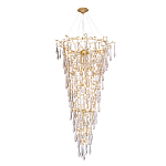 Люстра подвесная в форме перевернутой пирамиды с металлическими ветвями и прозрачными стеклянными подвесками Droplet Chandelier варинант исполнения - 2 | Loft Concept в Ульяновске