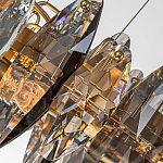 Люстра подвесная круглая с овальными подвесками из стекла дымчатого цвета Harlow Crystal Round варинант исполнения - 1 | Loft Concept в Ульяновске