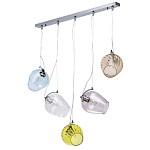 Люстра линейная с 5-ю разноцветными стеклянными плафонами Kaleido варинант исполнения - 2 | Loft Concept в Ульяновске