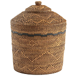 Корзина с крышкой из плетеного ротанга Jumaane Wicker Basket варинант исполнения - 1 | Loft Concept в Ульяновске