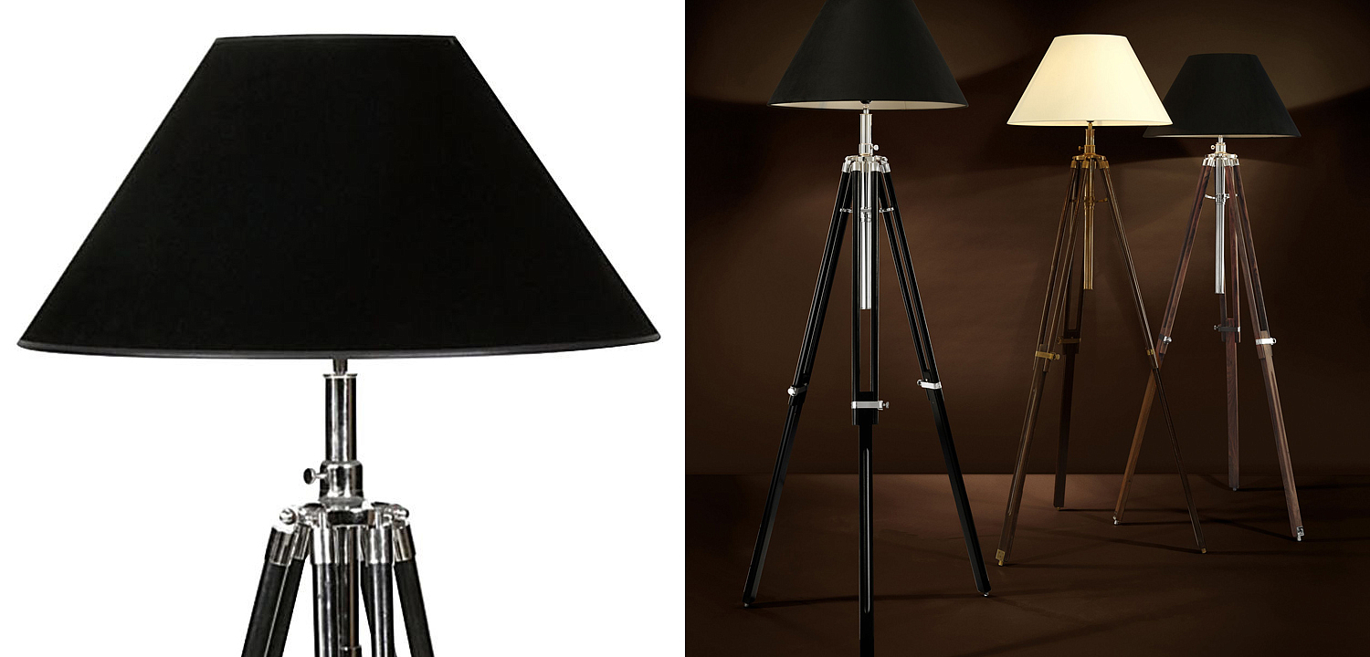 Торшер Eichholtz Floor Lamp Telescope nickel & black Торшер Eichholtz Floor Lamp Telescope nickel & black - Loft-Concept в Ульяновске