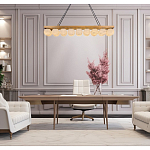 Люстра линейная прямоугольная с сферическими плафонами Phased Spheres варинант исполнения - 4 | Loft Concept в Ульяновске