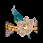 Люстра круглая на золотом каркасе с птичками и цветочным декором Miscellaneous herbs варинант исполнения - 7 | Loft Concept в Ульяновске