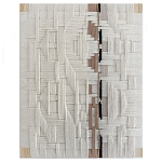Текстильное панно ручной работы из хлопкового шнура wall panel line beige варинант исполнения - 2 | Loft Concept в Ульяновске