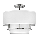 Потолочный светильник с двухслойным белым текстильным абажуром Hinkley варинант исполнения - 20 | Loft Concept в Ульяновске