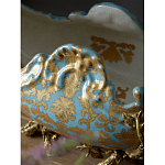 Чаша голубого цвета с оранментом и и бронзовыми фигурами леопардов Eden Garden варинант исполнения - 8 | Loft Concept в Ульяновске