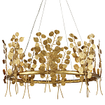 Люстра круглая золотая с декором в виде веток эвкалипта Eucalyptus Branches варинант исполнения - 1 | Loft Concept в Ульяновске