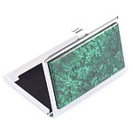 Визитница карманная металлическая с накладкой из натурального камня Малахит Stone Business Card Holders  варинант исполнения - 2 | Loft Concept в Ульяновске