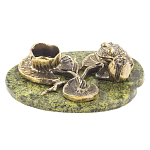 Подсвечник из бронзы и натурального камня змеевик Stone Candlestick варинант исполнения - 1 | Loft Concept в Ульяновске