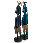 Комплект из 2-х деревянных статуэток Asmat Statuettes Dark Blue варинант исполнения - 5 | Loft Concept в Ульяновске