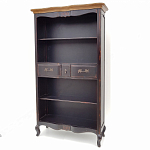 Стеллаж книжный из массива березы черного цвета с состаренным эффектом Vintage варинант исполнения - 2 | Loft Concept в Ульяновске