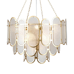 Люстра с многослойным эффектом из овальных элементов из непрозрачного стекла Conformation варинант исполнения - 1 | Loft Concept в Ульяновске