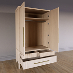 Шкаф платяной Primo с выдвижными ящиками шпон Черный дуб варинант исполнения - 4 | Loft Concept в Ульяновске