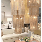 Люстра круглая трехъярусная из бахромы Milk Gradient Braided Fringe варинант исполнения - 4 | Loft Concept в Ульяновске