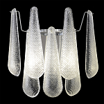 Бра с подвесками из рифленного стекла в форме капель на основании цвета хром Textured Glass варинант исполнения - 1 | Loft Concept в Ульяновске