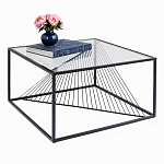 Журнальный стол черный с столешницей из прозрачного закаленного стекла Dynamics варинант исполнения - 2 | Loft Concept в Ульяновске